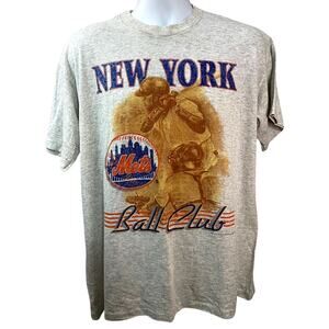 Vintage 90s 1990 Tennessee River New York Mets Player Art Tee T Shirt XL USA